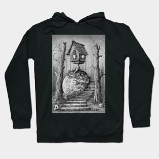 Baba Yaga hut - Spooky homestead in dark forest Hoodie